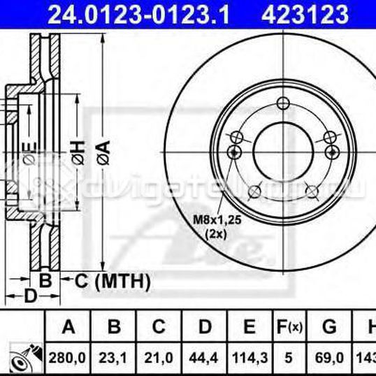 Фото Диск тормозной передний вентилируемый  51712A7000 для Hyundai Veloster Fs / I30 / Elantra