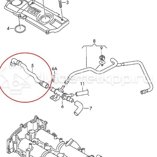 Фото Трубка картерных газов для двигателя CAXA для Seat Toledo 122 л.с 16V 1.4 л бензин 03C103493AM